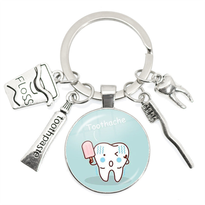 Wholesale Alloy Tooth Shape Keychain
